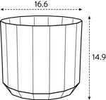 facet rond 17cm amandelroze